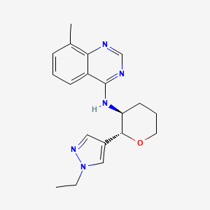 molecular formula C19H23N5O B6888352 N-[(2R,3S)-2-(1-ethylpyrazol-4-yl)oxan-3-yl]-8-methylquinazolin-4-amine 