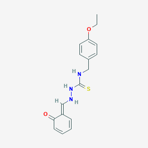 molecular formula C17H19N3O2S B068884 N-((4-Ethoxyphenyl)methyl)-2-((2-hydroxyphenyl)methylene)hydrazinecarbothioamide CAS No. 186453-52-1