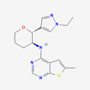 molecular formula C17H21N5OS B6888437 N-[(2R,3S)-2-(1-ethylpyrazol-4-yl)oxan-3-yl]-6-methylthieno[2,3-d]pyrimidin-4-amine 