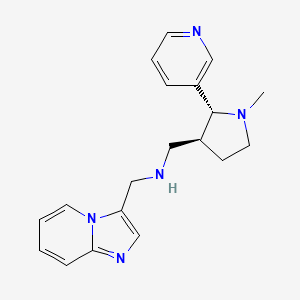 molecular formula C19H23N5 B6889157 N-(imidazo[1,2-a]pyridin-3-ylmethyl)-1-[(2R,3S)-1-methyl-2-pyridin-3-ylpyrrolidin-3-yl]methanamine 