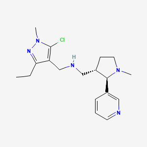 molecular formula C18H26ClN5 B6889225 N-[(5-chloro-3-ethyl-1-methylpyrazol-4-yl)methyl]-1-[(2R,3S)-1-methyl-2-pyridin-3-ylpyrrolidin-3-yl]methanamine 