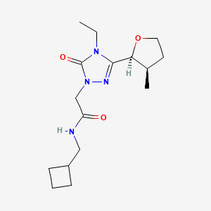 molecular formula C16H26N4O3 B6889312 N-(cyclobutylmethyl)-2-[4-ethyl-3-[(2S,3R)-3-methyloxolan-2-yl]-5-oxo-1,2,4-triazol-1-yl]acetamide 