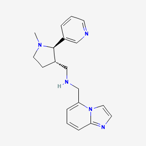 molecular formula C19H23N5 B6889350 N-(imidazo[1,2-a]pyridin-5-ylmethyl)-1-[(2R,3S)-1-methyl-2-pyridin-3-ylpyrrolidin-3-yl]methanamine 
