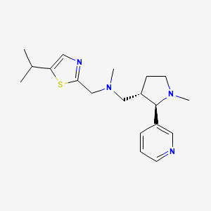 molecular formula C19H28N4S B6889466 N-methyl-1-[(2R,3S)-1-methyl-2-pyridin-3-ylpyrrolidin-3-yl]-N-[(5-propan-2-yl-1,3-thiazol-2-yl)methyl]methanamine 