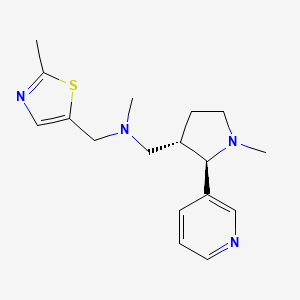 molecular formula C17H24N4S B6889479 N-methyl-1-[(2R,3S)-1-methyl-2-pyridin-3-ylpyrrolidin-3-yl]-N-[(2-methyl-1,3-thiazol-5-yl)methyl]methanamine 