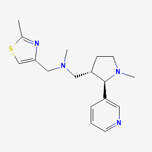 molecular formula C17H24N4S B6889486 N-methyl-1-[(2R,3S)-1-methyl-2-pyridin-3-ylpyrrolidin-3-yl]-N-[(2-methyl-1,3-thiazol-4-yl)methyl]methanamine 