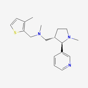 molecular formula C18H25N3S B6889500 N-methyl-1-[(2R,3S)-1-methyl-2-pyridin-3-ylpyrrolidin-3-yl]-N-[(3-methylthiophen-2-yl)methyl]methanamine 