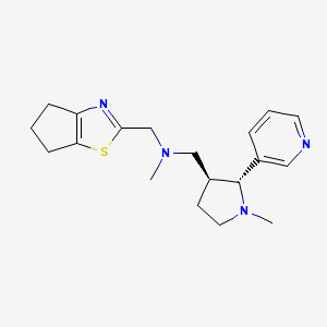 molecular formula C19H26N4S B6889510 N-(5,6-dihydro-4H-cyclopenta[d][1,3]thiazol-2-ylmethyl)-N-methyl-1-[(2R,3S)-1-methyl-2-pyridin-3-ylpyrrolidin-3-yl]methanamine 