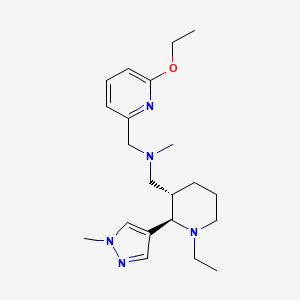 molecular formula C21H33N5O B6889517 N-[(6-ethoxypyridin-2-yl)methyl]-1-[(2R,3S)-1-ethyl-2-(1-methylpyrazol-4-yl)piperidin-3-yl]-N-methylmethanamine 