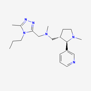 molecular formula C19H30N6 B6889700 N-methyl-N-[(5-methyl-4-propyl-1,2,4-triazol-3-yl)methyl]-1-[(2R,3S)-1-methyl-2-pyridin-3-ylpyrrolidin-3-yl]methanamine 
