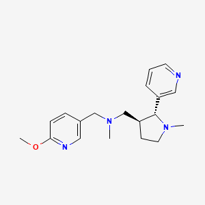 molecular formula C19H26N4O B6889713 N-[(6-methoxypyridin-3-yl)methyl]-N-methyl-1-[(2R,3S)-1-methyl-2-pyridin-3-ylpyrrolidin-3-yl]methanamine 