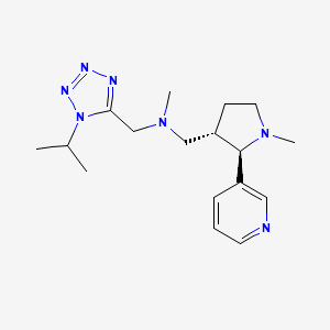 molecular formula C17H27N7 B6889724 N-methyl-1-[(2R,3S)-1-methyl-2-pyridin-3-ylpyrrolidin-3-yl]-N-[(1-propan-2-yltetrazol-5-yl)methyl]methanamine 