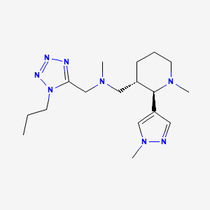 molecular formula C17H30N8 B6889728 N-methyl-1-[(2R,3S)-1-methyl-2-(1-methylpyrazol-4-yl)piperidin-3-yl]-N-[(1-propyltetrazol-5-yl)methyl]methanamine 