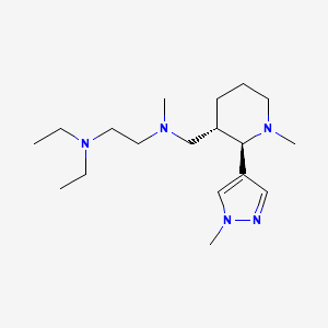 molecular formula C18H35N5 B6889732 N',N'-diethyl-N-methyl-N-[[(2R,3S)-1-methyl-2-(1-methylpyrazol-4-yl)piperidin-3-yl]methyl]ethane-1,2-diamine 