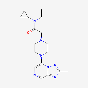 molecular formula C17H25N7O B6889799 N-cyclopropyl-N-ethyl-2-[4-(2-methyl-[1,2,4]triazolo[1,5-a]pyrazin-5-yl)piperazin-1-yl]acetamide 