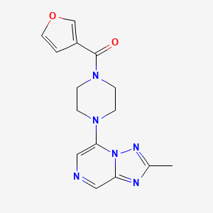 molecular formula C15H16N6O2 B6889873 Furan-3-yl-[4-(2-methyl-[1,2,4]triazolo[1,5-a]pyrazin-5-yl)piperazin-1-yl]methanone 