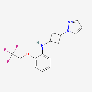 molecular formula C15H16F3N3O B6890325 N-(3-pyrazol-1-ylcyclobutyl)-2-(2,2,2-trifluoroethoxy)aniline 