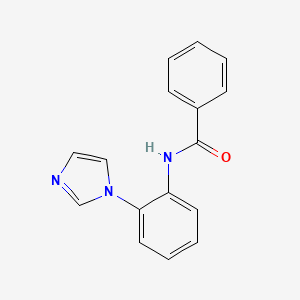 molecular formula C16H13N3O B6890458 N-(2-imidazol-1-ylphenyl)benzamide 