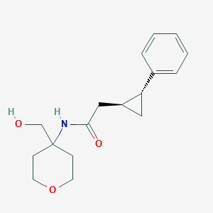 molecular formula C17H23NO3 B6890525 N-[4-(hydroxymethyl)oxan-4-yl]-2-[(1S,2R)-2-phenylcyclopropyl]acetamide 
