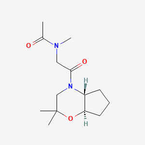 molecular formula C14H24N2O3 B6890647 N-[2-[(4aR,7aR)-2,2-dimethyl-3,4a,5,6,7,7a-hexahydrocyclopenta[b][1,4]oxazin-4-yl]-2-oxoethyl]-N-methylacetamide 