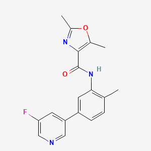 molecular formula C18H16FN3O2 B6890683 N-[5-(5-fluoropyridin-3-yl)-2-methylphenyl]-2,5-dimethyl-1,3-oxazole-4-carboxamide 