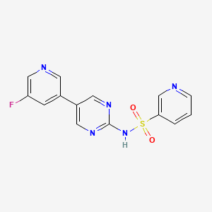 molecular formula C14H10FN5O2S B6890714 N-[5-(5-fluoropyridin-3-yl)pyrimidin-2-yl]pyridine-3-sulfonamide 