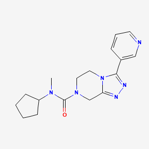 molecular formula C17H22N6O B6890736 N-cyclopentyl-N-methyl-3-pyridin-3-yl-6,8-dihydro-5H-[1,2,4]triazolo[4,3-a]pyrazine-7-carboxamide 