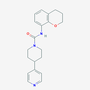molecular formula C20H23N3O2 B6890795 N-(3,4-dihydro-2H-chromen-8-yl)-4-pyridin-4-ylpiperidine-1-carboxamide 