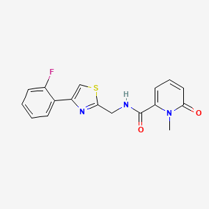 molecular formula C17H14FN3O2S B6890821 N-[[4-(2-fluorophenyl)-1,3-thiazol-2-yl]methyl]-1-methyl-6-oxopyridine-2-carboxamide 