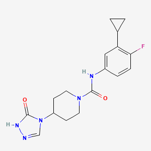 molecular formula C17H20FN5O2 B6890884 N-(3-cyclopropyl-4-fluorophenyl)-4-(5-oxo-1H-1,2,4-triazol-4-yl)piperidine-1-carboxamide 