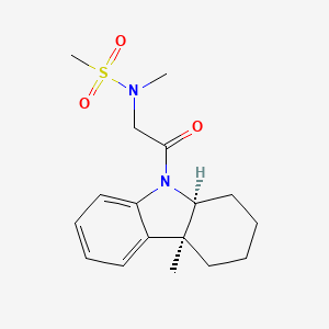 molecular formula C17H24N2O3S B6890927 N-[2-[(4aS,9aS)-4a-methyl-2,3,4,9a-tetrahydro-1H-carbazol-9-yl]-2-oxoethyl]-N-methylmethanesulfonamide 