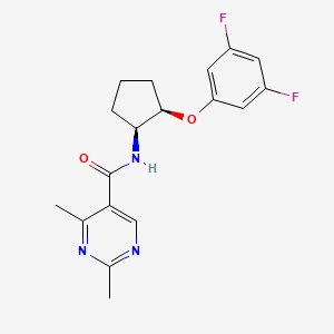 molecular formula C18H19F2N3O2 B6890933 N-[(1S,2R)-2-(3,5-difluorophenoxy)cyclopentyl]-2,4-dimethylpyrimidine-5-carboxamide 