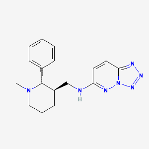 molecular formula C17H21N7 B6891104 N-[[(2S,3R)-1-methyl-2-phenylpiperidin-3-yl]methyl]tetrazolo[1,5-b]pyridazin-6-amine 