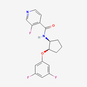 molecular formula C17H15F3N2O2 B6891402 N-[(1S,2R)-2-(3,5-difluorophenoxy)cyclopentyl]-3-fluoropyridine-4-carboxamide 