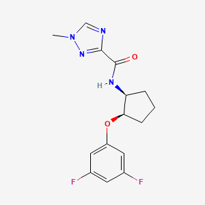 molecular formula C15H16F2N4O2 B6891430 N-[(1S,2R)-2-(3,5-difluorophenoxy)cyclopentyl]-1-methyl-1,2,4-triazole-3-carboxamide 
