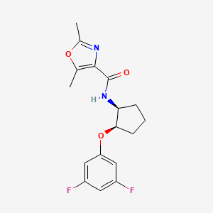 molecular formula C17H18F2N2O3 B6891529 N-[(1S,2R)-2-(3,5-difluorophenoxy)cyclopentyl]-2,5-dimethyl-1,3-oxazole-4-carboxamide 