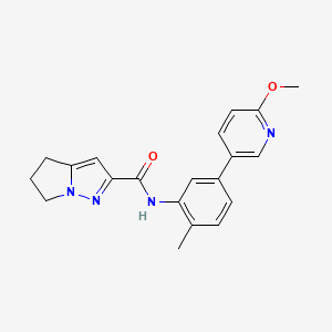 molecular formula C20H20N4O2 B6891632 N-[5-(6-methoxypyridin-3-yl)-2-methylphenyl]-5,6-dihydro-4H-pyrrolo[1,2-b]pyrazole-2-carboxamide 