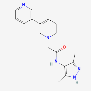 molecular formula C17H21N5O B6891656 N-(3,5-dimethyl-1H-pyrazol-4-yl)-2-(5-pyridin-3-yl-3,6-dihydro-2H-pyridin-1-yl)acetamide 