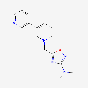 molecular formula C15H19N5O B6891657 N,N-dimethyl-5-[(5-pyridin-3-yl-3,6-dihydro-2H-pyridin-1-yl)methyl]-1,2,4-oxadiazol-3-amine 