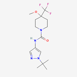 molecular formula C15H23F3N4O2 B6891777 N-(1-tert-butylpyrazol-4-yl)-4-methoxy-4-(trifluoromethyl)piperidine-1-carboxamide 