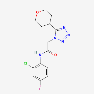 molecular formula C14H15ClFN5O2 B6891826 N-(2-chloro-4-fluorophenyl)-2-[5-(oxan-4-yl)tetrazol-1-yl]acetamide 