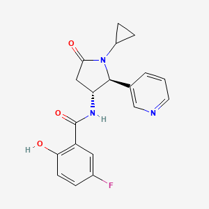 molecular formula C19H18FN3O3 B6892029 N-[(2S,3R)-1-cyclopropyl-5-oxo-2-pyridin-3-ylpyrrolidin-3-yl]-5-fluoro-2-hydroxybenzamide 