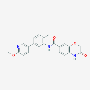 molecular formula C22H19N3O4 B6892182 N-[5-(6-methoxypyridin-3-yl)-2-methylphenyl]-3-oxo-4H-1,4-benzoxazine-7-carboxamide 