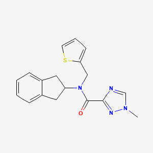 molecular formula C18H18N4OS B6892247 N-(2,3-dihydro-1H-inden-2-yl)-1-methyl-N-(thiophen-2-ylmethyl)-1,2,4-triazole-3-carboxamide 