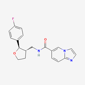molecular formula C19H18FN3O2 B6892302 N-[[(2R,3S)-2-(4-fluorophenyl)oxolan-3-yl]methyl]imidazo[1,2-a]pyridine-6-carboxamide 