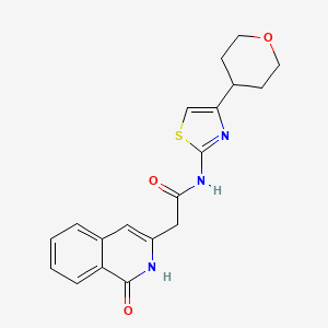 molecular formula C19H19N3O3S B6892414 N-[4-(oxan-4-yl)-1,3-thiazol-2-yl]-2-(1-oxo-2H-isoquinolin-3-yl)acetamide 