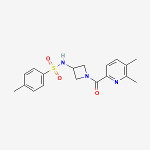 molecular formula C18H21N3O3S B6892460 N-[1-(5,6-dimethylpyridine-2-carbonyl)azetidin-3-yl]-4-methylbenzenesulfonamide 