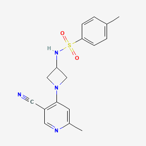 molecular formula C17H18N4O2S B6892539 N-[1-(5-cyano-2-methylpyridin-4-yl)azetidin-3-yl]-4-methylbenzenesulfonamide 