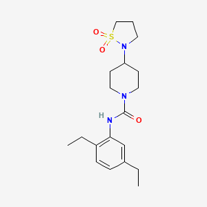 molecular formula C19H29N3O3S B6892563 N-(2,5-diethylphenyl)-4-(1,1-dioxo-1,2-thiazolidin-2-yl)piperidine-1-carboxamide 