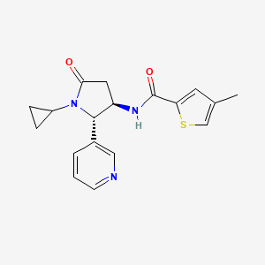 molecular formula C18H19N3O2S B6892581 N-[(2S,3R)-1-cyclopropyl-5-oxo-2-pyridin-3-ylpyrrolidin-3-yl]-4-methylthiophene-2-carboxamide 